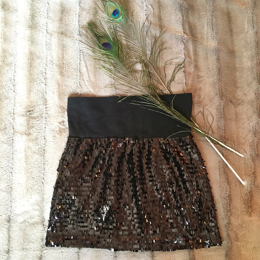 Black sequin skirt